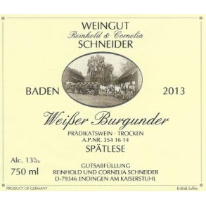 #2013 Schneider Weissburgunder Sptlese Trocken (HVID)