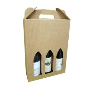 Vinkarton 3 flasker, Naturfarve